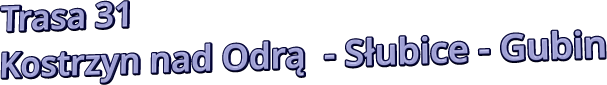Trasa 31 Kostrzyn nad Odrą  - Słubice - Gubin