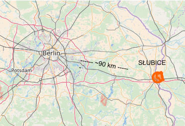 SŁUBICE ------ ~90 km ------